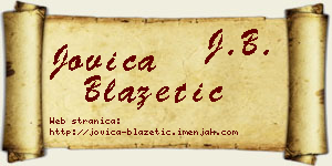Jovica Blažetić vizit kartica